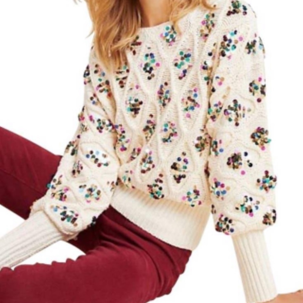 Anthropology Sequin Sweater